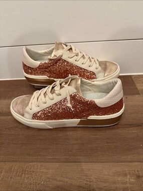Dolce Vita Zina Sneakers in Rose Gold Glitter